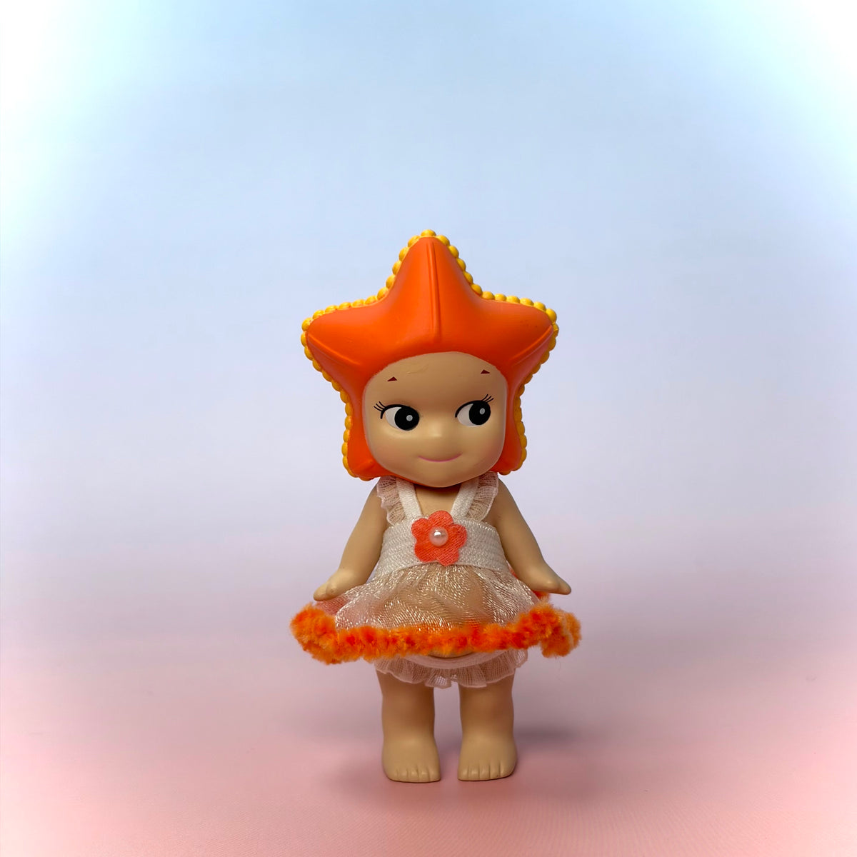 Orange Fluffy Hem Dress