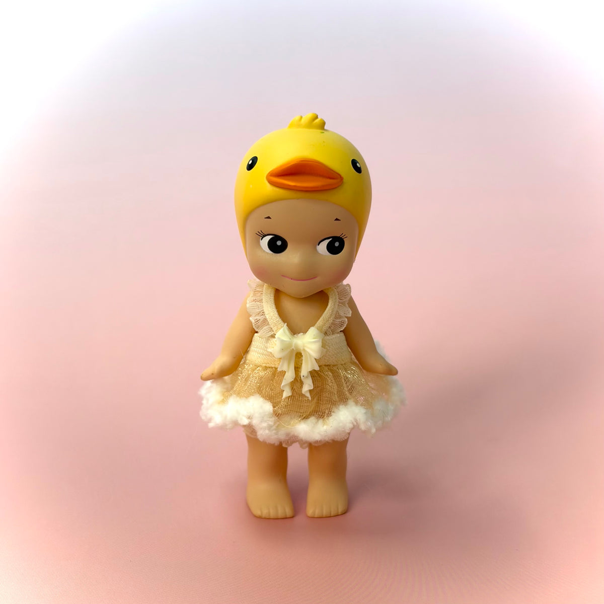 Yellow Fluffy Hem Dress