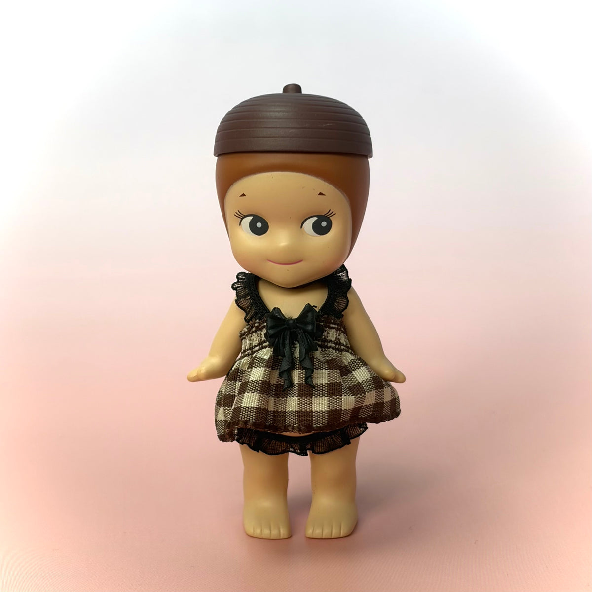Brown Gingham Babydoll Dress